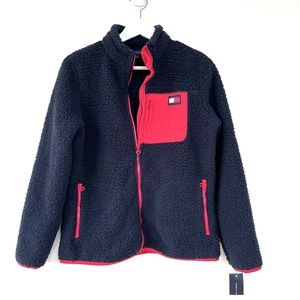 NWT Tommy Hilfiger Women's Essential Outdoor Sherpa Fleece Zip Jacket